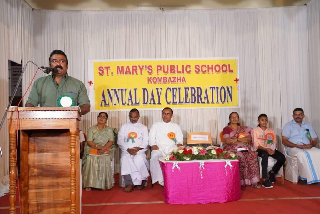 കൊമ്പഴ സെന്റ് മേരീസ് പബ്ലിക് സ്കൂളിലെ വാർഷികാഘോഷം സിനിമാ ആർട്ടിസ്റ്റ് ജെയ്സ് ജോസ് ഉദ്ഘാടനം ചെയ്തു.