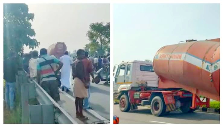 പട്ടി റോഡിന് കുറുകെ ചാടി‌; ബൈക്ക് കണ്ടെയ്‌നര്‍ ലോറിയുടെ അടിയില്‍പ്പെട്ടു ബൈക്ക് യാത്രക്കാരൻ മരിച്ചു