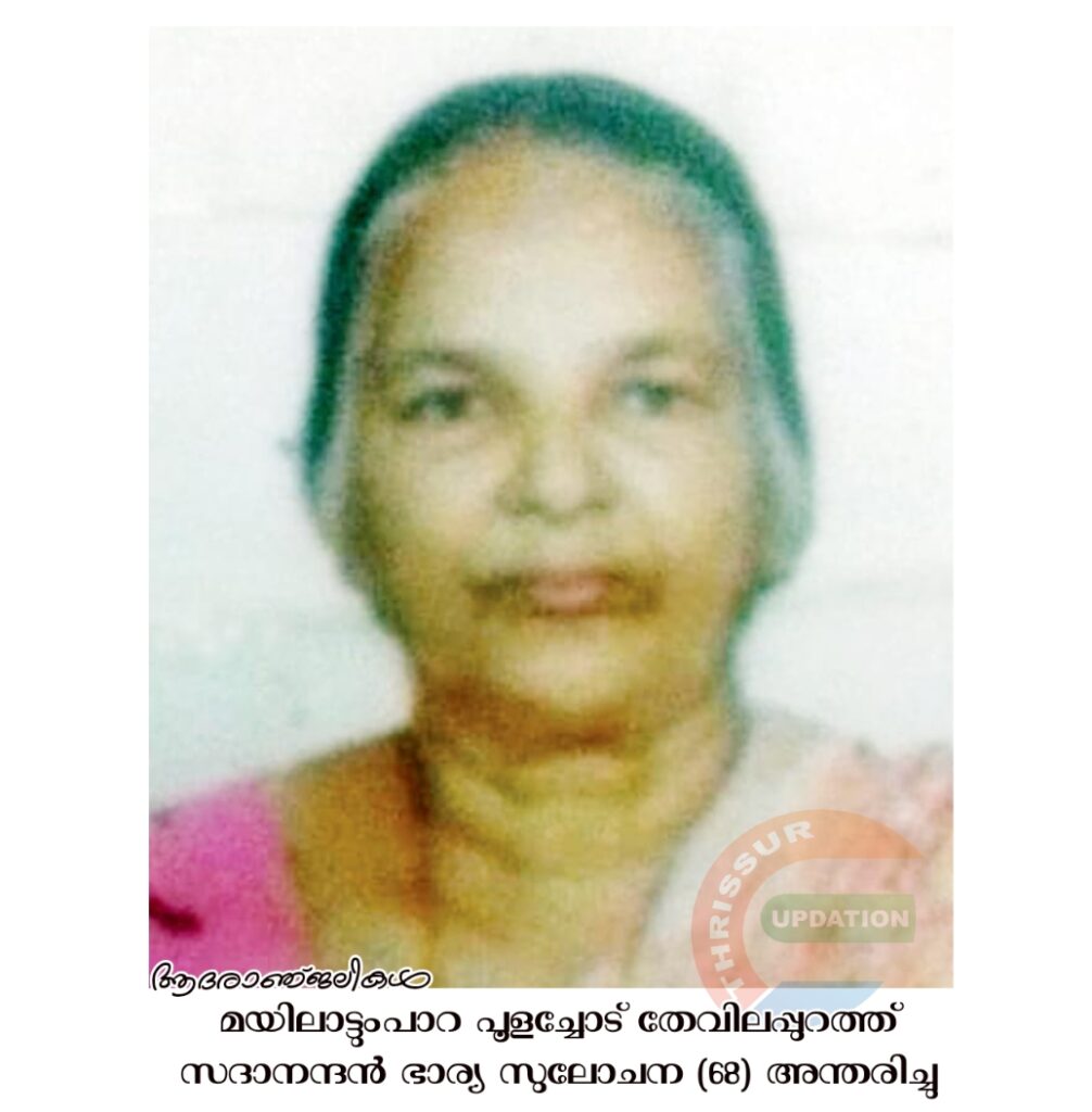 മയിലാട്ടുംപാറ പൂളച്ചോട് തേവിലപ്പുറത്ത് സദാനന്ദൻ ഭാര്യ സുലോചന (68) അന്തരിച്ചു