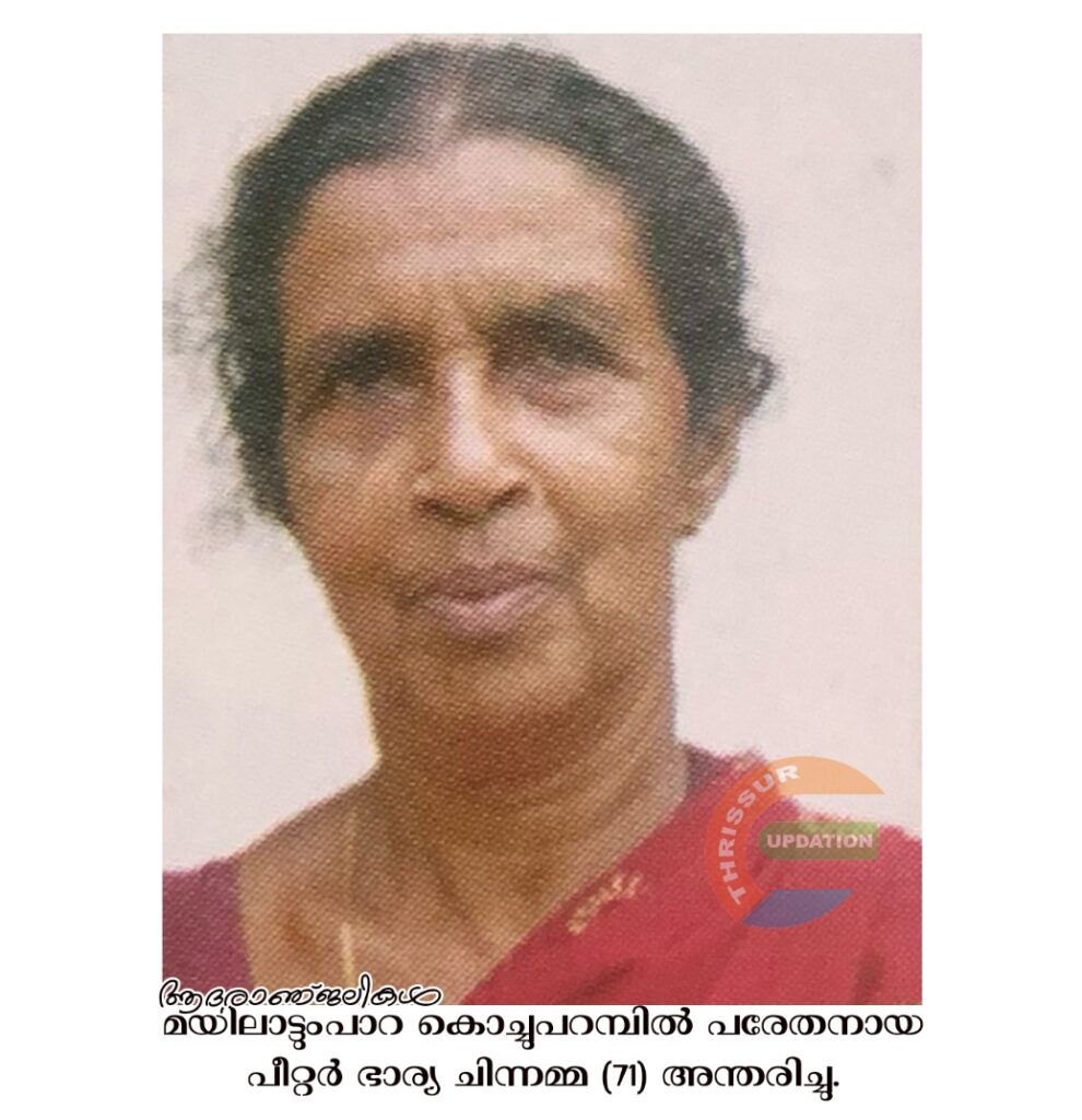 മയിലാട്ടുംപാറ കൊച്ചുപറമ്പിൽ പരേതനായ പീറ്റർ ഭാര്യ ചിന്നമ്മ (71) അന്തരിച്ചു.