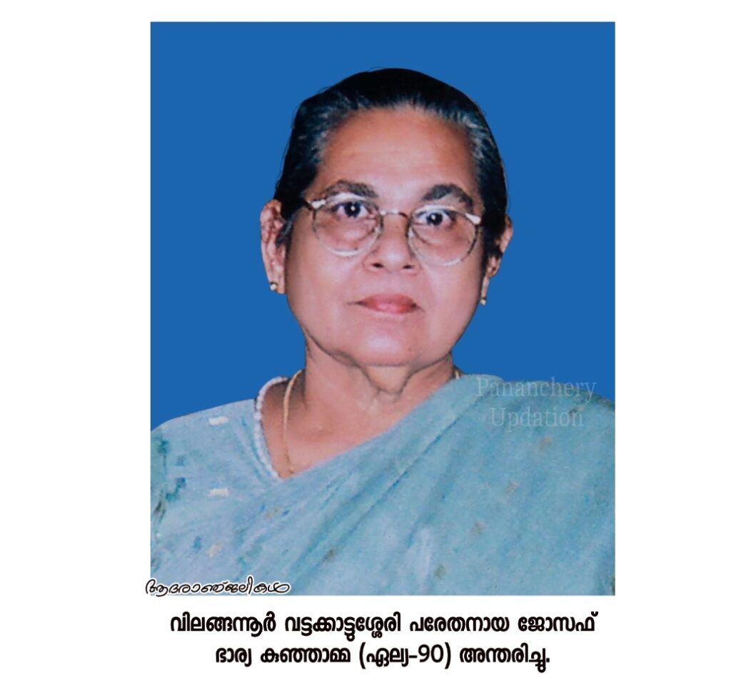 വിലങ്ങന്നൂർ വട്ടക്കാട്ടുശ്ശേരി പരേതനായ ജോസഫ് ഭാര്യ കുഞ്ഞാമ്മ (ഏല്യ-90) അന്തരിച്ചു.