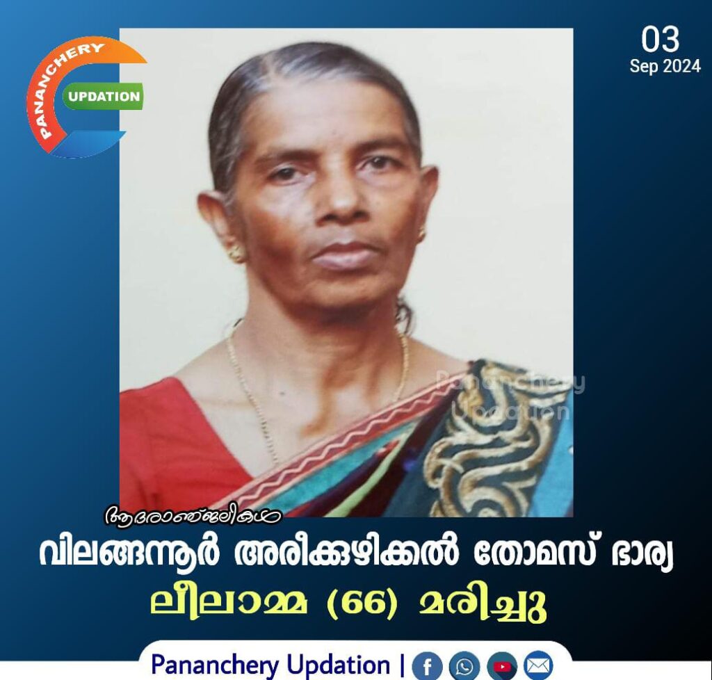 അപകടത്തിൽ മരിച്ച വിലങ്ങന്നൂർ അരീക്കുഴിക്കൽ ലീലാമ്മ (66) യുടെ സംസ്കാരം നാളെ