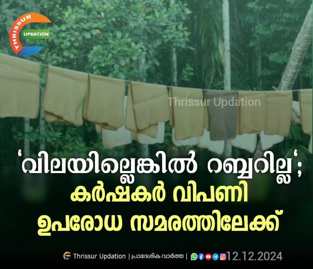 “വിലയില്ലെങ്കിൽ റബ്ബറില്ല” ; കർഷകർ വിപണി ഉപരോധ സമരത്തിലേക്ക്